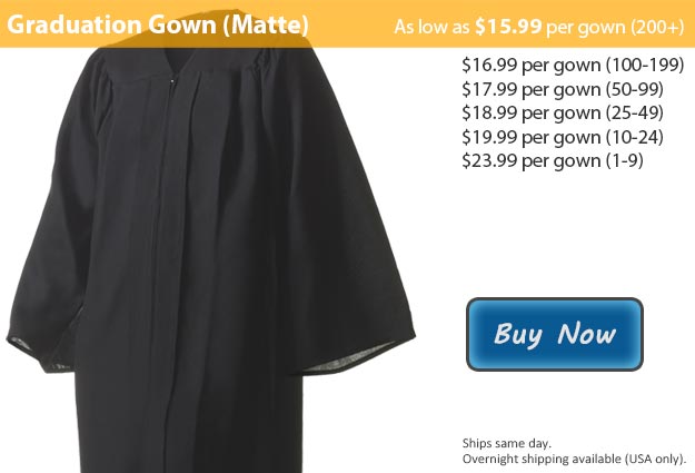 Matte Black Graduation Gown Picture