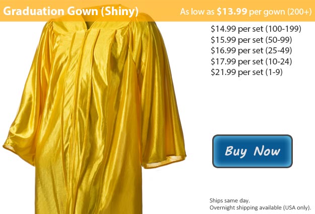 Shiny Gold Graduation Gown Picture