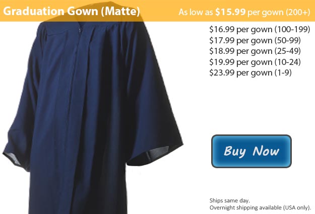 Matte Navy Blue Graduation Gown Picture