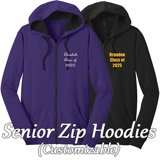 Senior Apparel Zip Hoodies