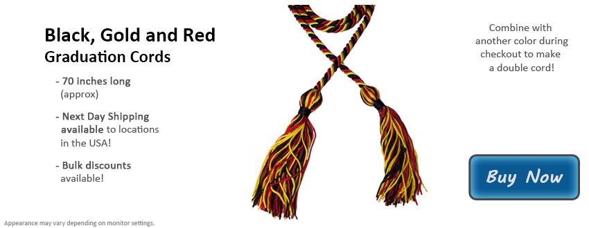 Black, Gold, and Red Graduation Cord Picture