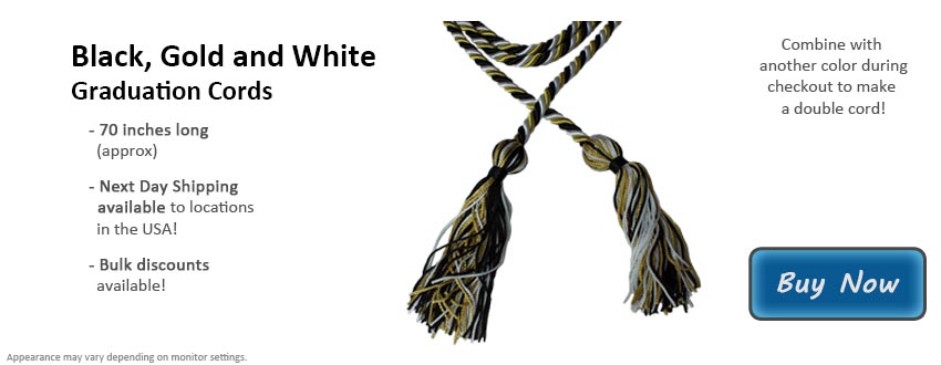 Black, Gold, and White Graduation Cord Picture