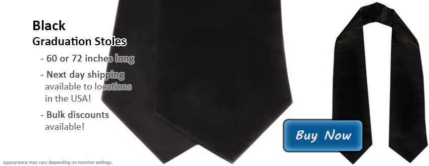 Black Graduation Stole Picture