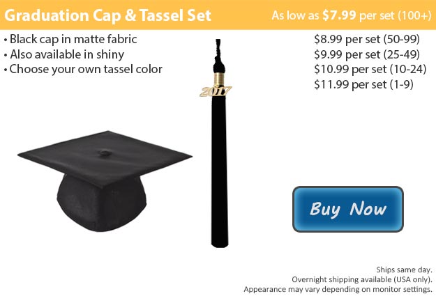 Shiny Black Graduation Cap & Tassel Picture