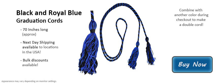 Black and Royal Blue Graduation Cord Picture