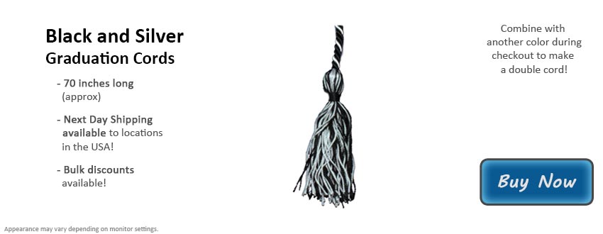 Black and Silver Graduation Cord Picture