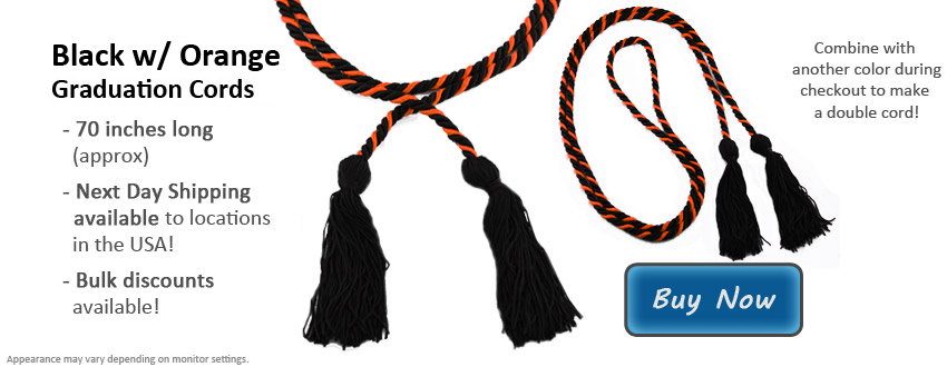 Black and Orange Graduation Cord