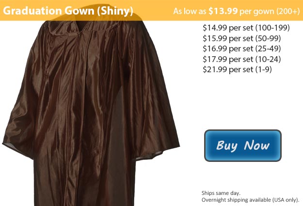 Shiny Brown Graduation Gown Picture