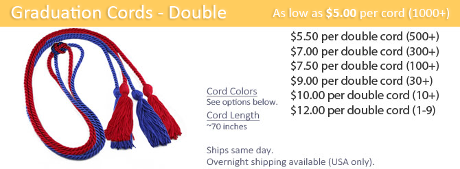 Graduation Honor Cords-Double (two cords tied together) – Honor