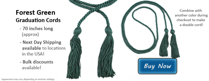 Forest Green Graduation Cord Picture