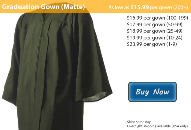 Matte Forest Green Graduation Gown Picture