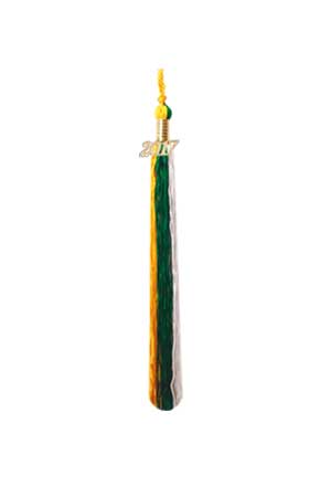 Gold, Green and White Graduation Tassel Picture