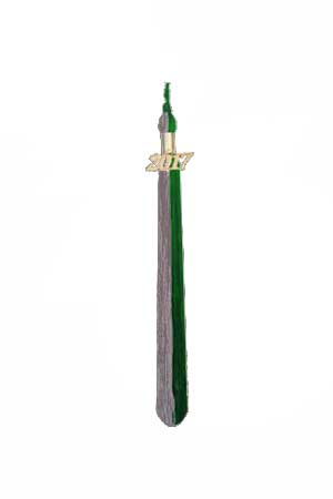 Green and Silver Graduation Tassel Picture