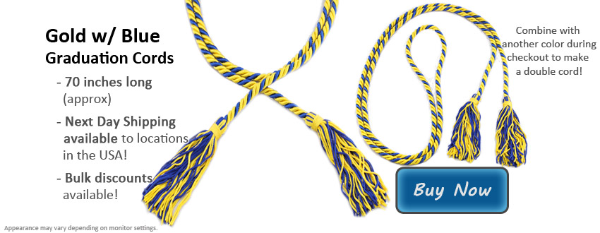 Gold and Royal Blue Graduation Cord Picture