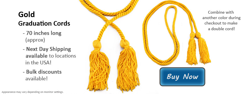 Gold Graduation Cords