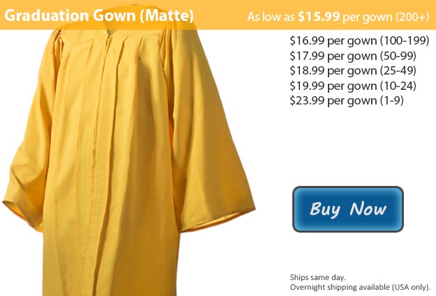 Matte Gold Graduation Gown Picture