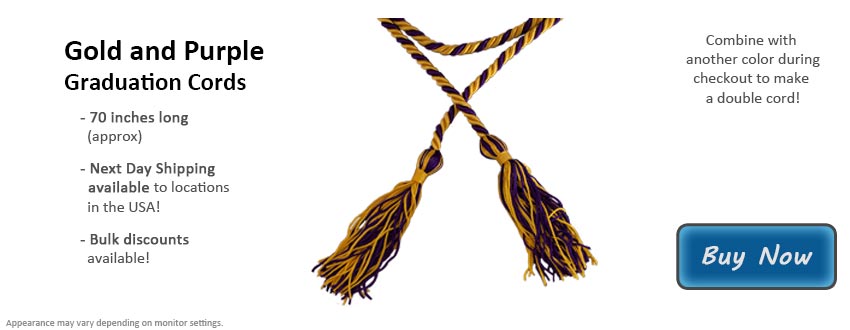 Purple/Gold Graduation Honor Cords