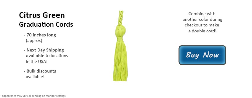 Citrus Green Graduation Cord