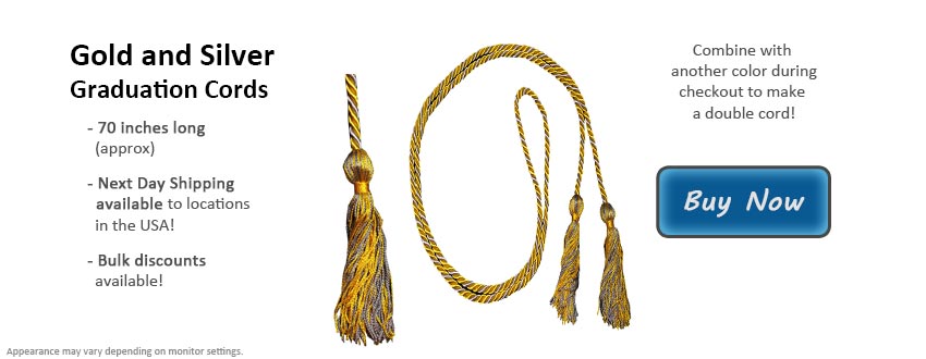 Honor Cords: Gold-Silver, Senior Class Graduation Products