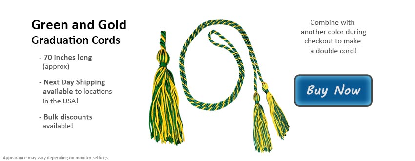 Green and Gold Graduation Cord Picture