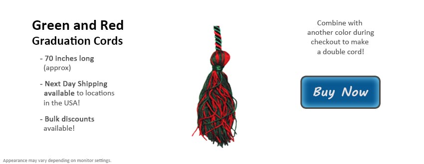 Green and Red Graduation Cord Picture