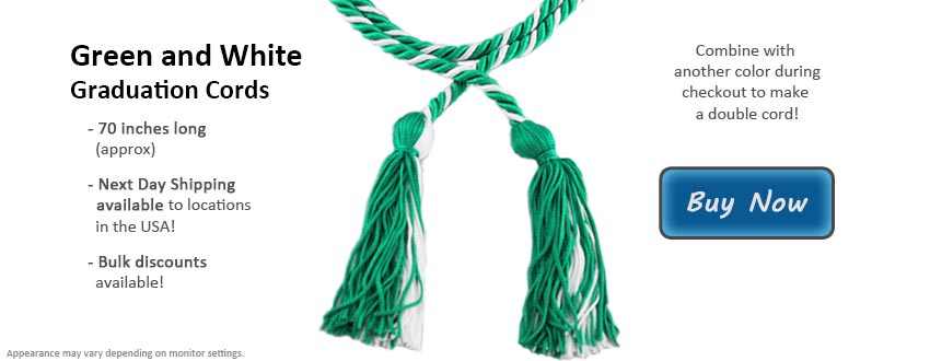 Green and White Graduation Cord Picture