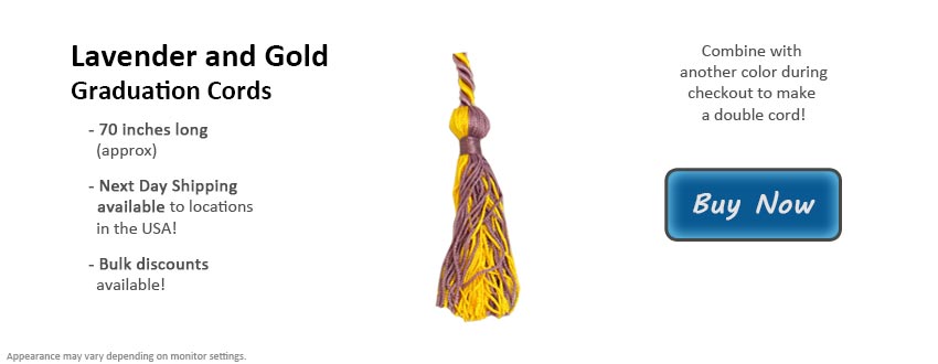 Lavender and Gold Graduation Cord Picture