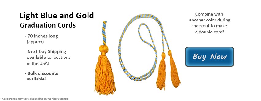 Light Blue and Gold Graduation Cord Picture