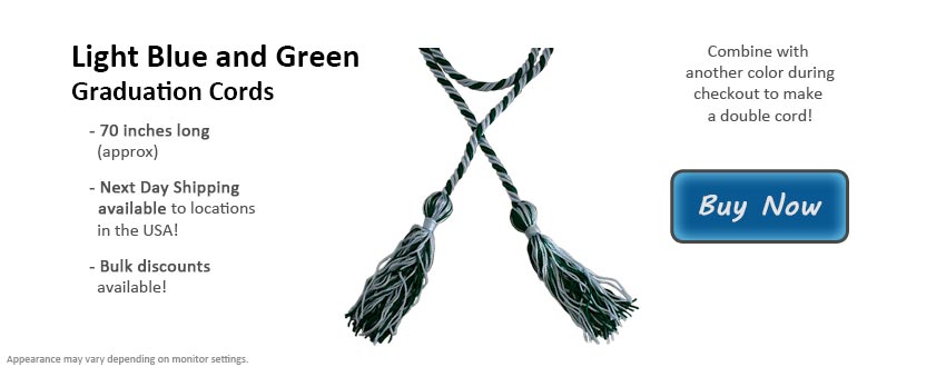 Light Blue and Green Graduation Cord Picture