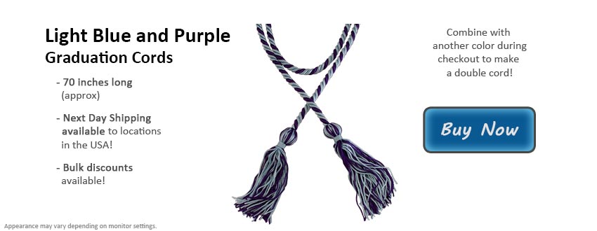 Light Blue and Purple Graduation Cord