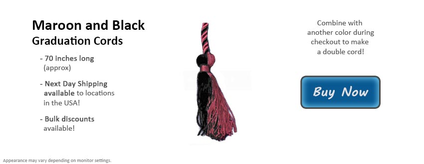 Maroon and Black Graduation Cord Picture