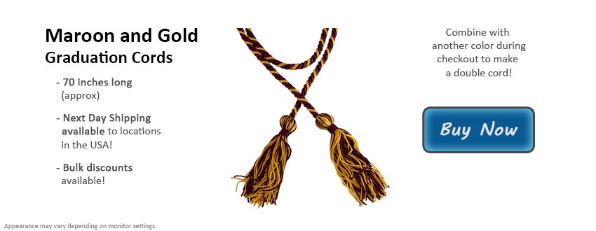 Maroon and Gold Graduation Cord Picture