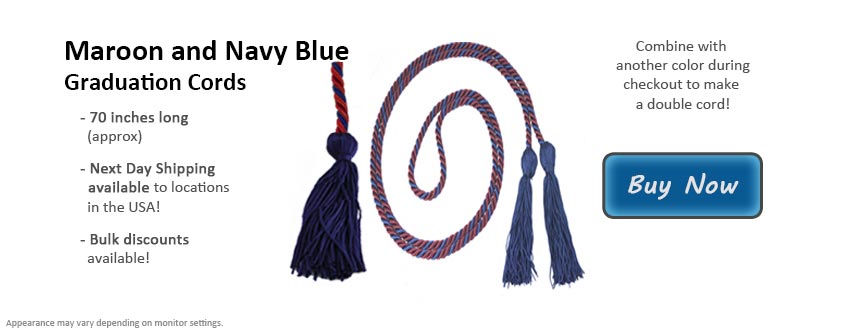 Maroon and Navy Blue Graduation Cord Picture