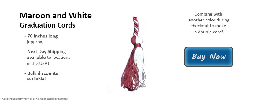 Maroon and White Graduation Cord Picture