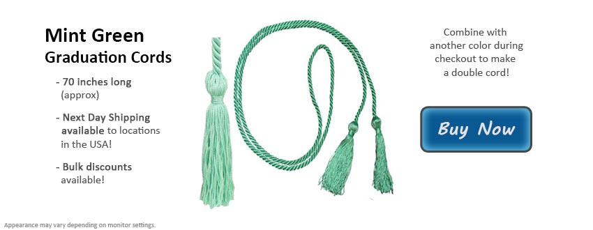 Mint Green Graduation Cord