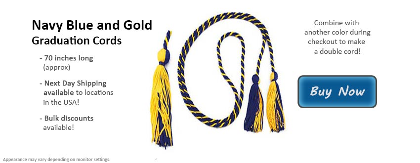 Navy Blue and Gold Graduation Cord Picture
