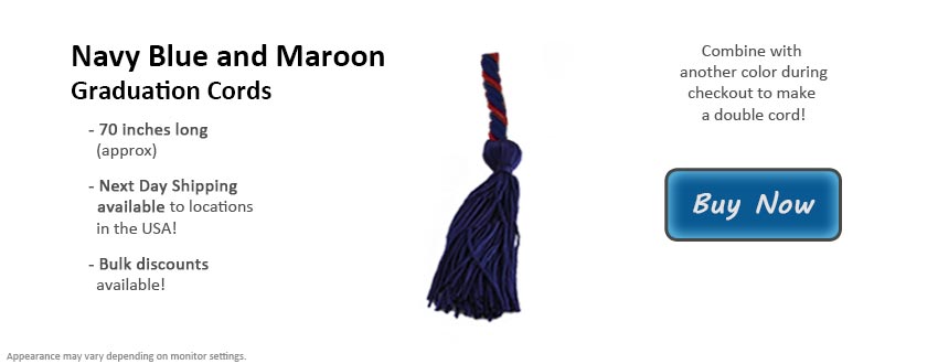 Navy Blue and Maroon Graduation Cord Picture