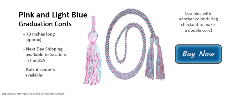 Pink and Light Blue Graduation Cord Picture