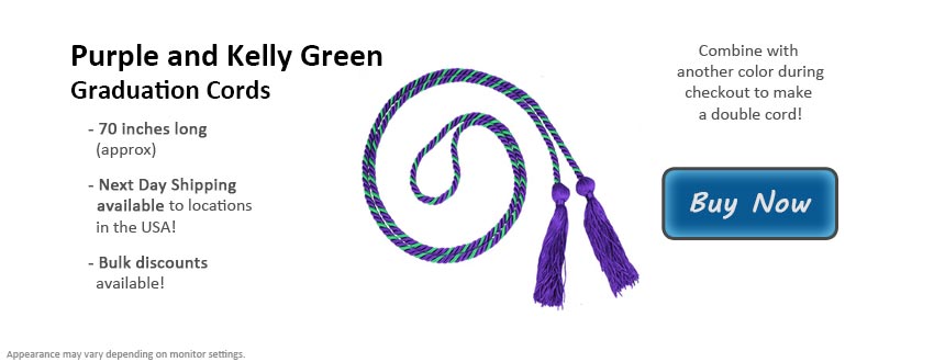 Kelly Green Honor Cords, Senior Class Graduation Products