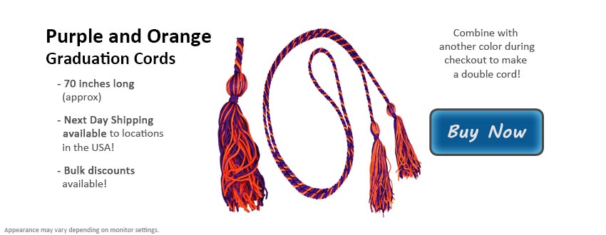 Purple and Orange Graduation Cord Picture