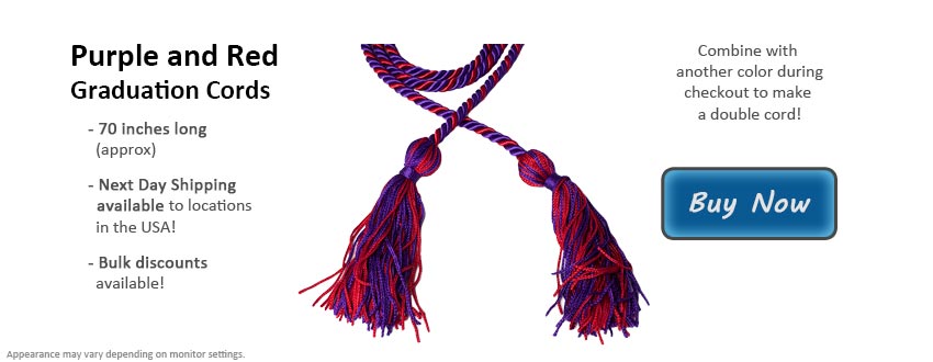 Purple and Red Graduation Cord Picture
