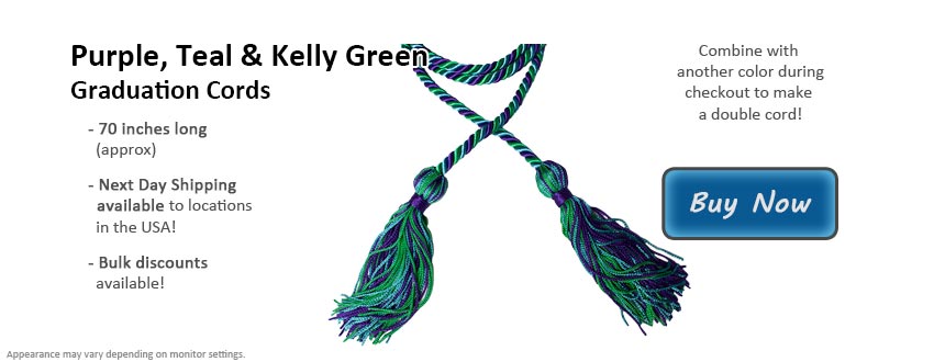 Teal Honor Cords, Senior Class Graduation Products