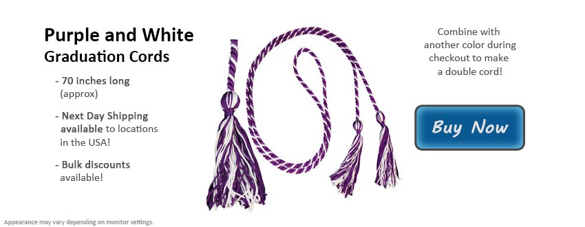 Purple and White Graduation Cord Picture
