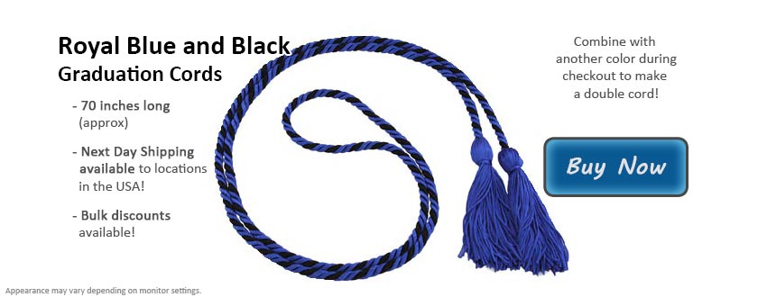Royal Blue & Black Graduation Cord Picture