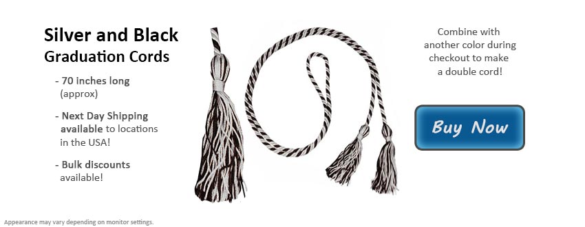 Silver and Black Graduation Cord Picture