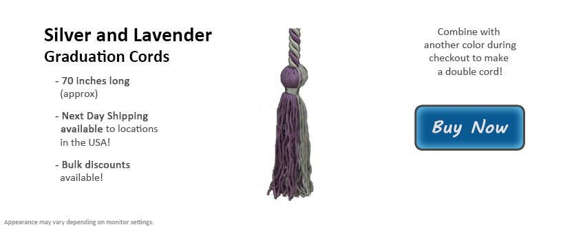 Silver and Lavender Graduation Cord Picture