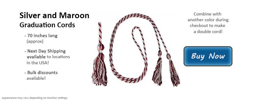 Silver and Maroon Graduation Cord Picture