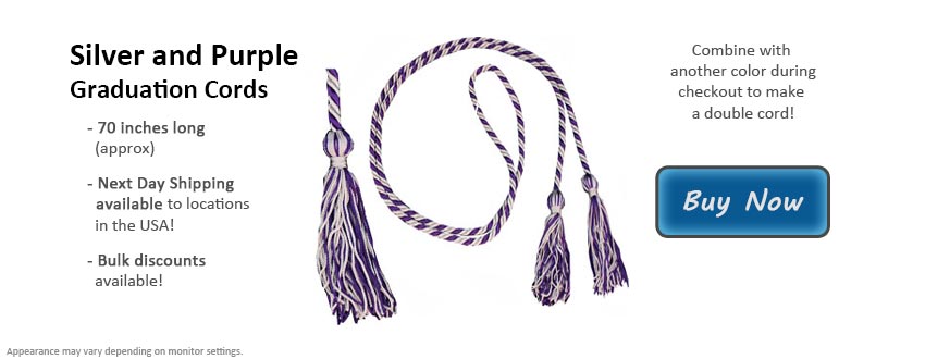 Silver and Purple Graduation Cord Picture
