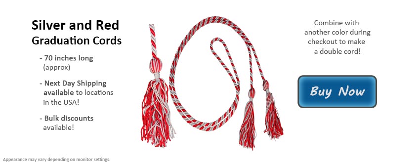 Silver and Red Graduation Cord Picture
