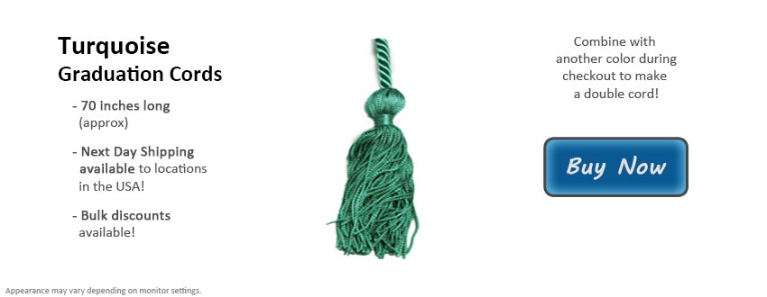 Turquoise Graduation Cord